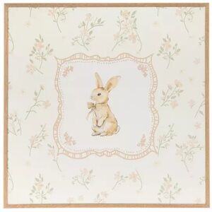 Floral Bunny Wood Wall Decor